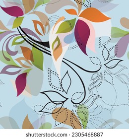 textile floral seamless pattern design offset design and wallpaper