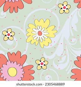 textile floral seamless pattern design offset design and wallpaper