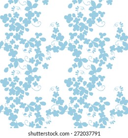 Textile Floral seamless Pattern. Silhouette of flowers vector background