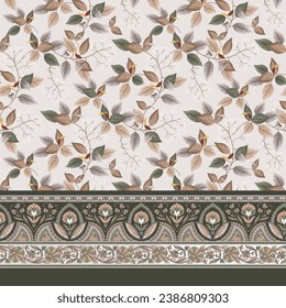 textile flower border pattern on  background