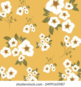 A textile of flowers are distributed evenly, creating a balanced and aesthetically pleasing design