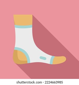Textile foot bandage icon flat vector. Injury accident. Patient hurt svg