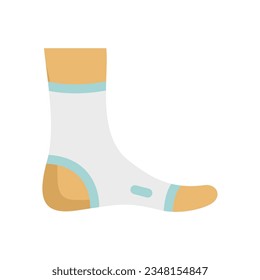 Textile foot bandage icon flat vector. Injury accident. Patient hurt isolated svg
