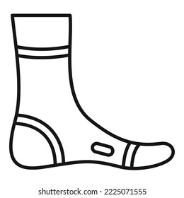 Textile foot bandage icon outline vector. Injury accident. Patient hurt svg
