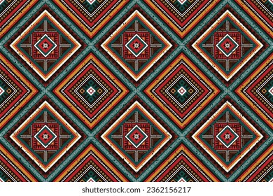 Textile geometric ethnic seamless design pattern. Native American motifs. great for background, wallpaper, Fabric, clothing, scarf, rug, pillow, carpet, blanket, cover, textile. Grungy texture.