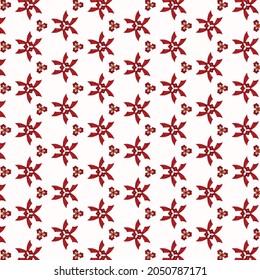 Textile geometric pattern in red on white background, simple graphic design