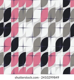 Textile geometric seamless pattern. Creative minimalist style art background for children or trendy design with basic shapes. 