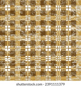Textile geometrische Prüfstruktur Hintergrund Muster.Nahtloses Muster.Nahtlose Muster Muster Muster Design natürliche Erde Ton Leinen Leinen strukturierten Muster.einfache braune Theme Check mit weißem Hintergrund.