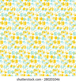 Textile graphic with yellow and blue elements