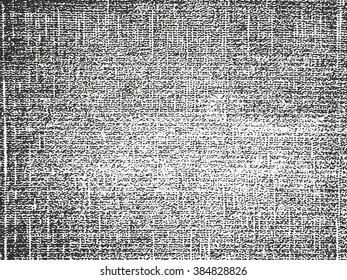 Textile grunge texture in black and white. Textured background. Vector template.  Linen vector texture.