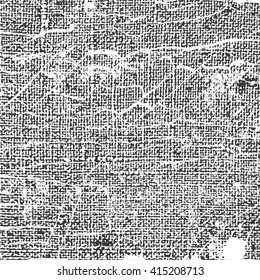 Textile grunge texture in black and white.  Vector template. Vector background.