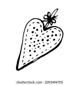 
Textile heart. Vector clipart. Hand drawn
