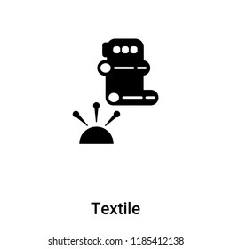 Textile icon vector isolated on white background, logo concept of Textile sign on transparent background, filled black symbol