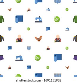 textile icons pattern seamless. Included editable flat Sewing, Toys making, macrame, tailor, crochet, jacket, skirt, jumper icons. textile icons for web and mobile.