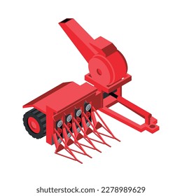 Textile industry machinery unit isometric icon on white background 3d vector illustration