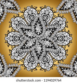 For textile, invitations, banners and other. Vector illustration. Colored round floral mandala on a white, black and yellow colors.
