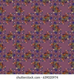 For textile, invitations, banners and other. Vector illustration. Colored round floral mandala on a blue background.