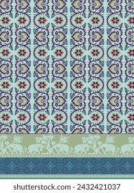 Diseño de Kurti textil, diseño de impresión digital, diseño de trajes de mujer paquistaní para impresión