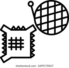 Design de ícone de vetor de linha têxtil