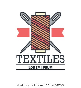 textile logo with text space for your slogan / tag line, vector illustration