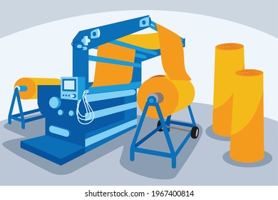 Textile Machinery Industry Vector Illustration