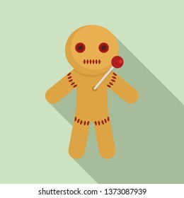 Textile magic doll icon. Flat illustration of textile magic doll vector icon for web design