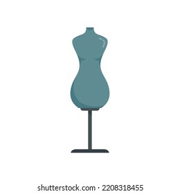Textile Mannequin Ikone. Flache Illustration von Textilmannequin, Vektorsymbol einzeln auf weißem Hintergrund