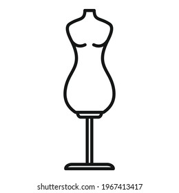 Textile mannequin icon. Outline Textile mannequin vector icon for web design isolated on white background