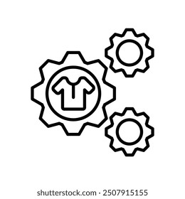 Icono de contorno de fabricación textil, Ilustración vectorial