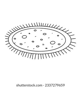 Textilmatte. Handgezeichneter Doodle-Stil. Vektorgrafik einzeln auf Weiß. Farbseite.