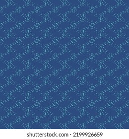 Textile material with a grid or net pattern in blue tones. Upholstery fabric texture. Wallpaper design.