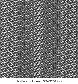Spinnstoffgewebe, schwarz-weiß gewebt, mit einem Muster, das aus aneinander gereihten Stoßstangen besteht. Tweettextur. Abstrakte Vektorgrafik.