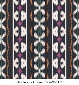 ฺฺBatik Textile Motif ikat print seamless pattern digital vector design for Print saree Kurti Borneo Fabric border brush symbols swatches cotton