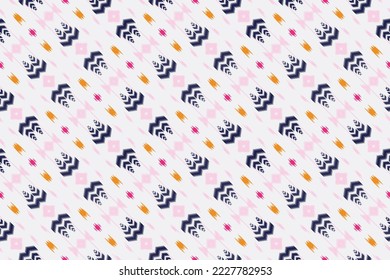 ฺฺBatik Textile Motif ikat stripes seamless pattern digital vector design for Print saree Kurti Borneo Fabric border brush symbols swatches cotton