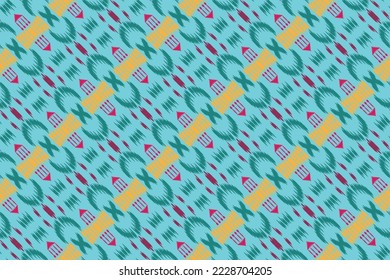 ฺฺBatik Textile Motif ikat triangle seamless pattern digital vector design for Print saree Kurti Borneo Fabric border brush symbols swatches party wear