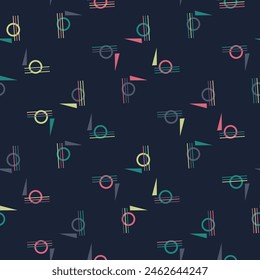 Textile motif seamless pattern. Abstract line shape geometric motif basic pattern continuous background. Man shirt all over print block. 