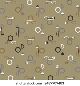 Textile motif seamless pattern. Abstract line shape geometric motif basic pattern continuous background. Man shirt all over print block. 