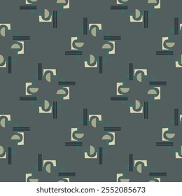 Textile motif seamless pattern. Abstract line shape geometric motif basic pattern continuous background. Man shirt all over print block. 