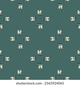 Textile motif seamless pattern. Abstract line shape geometric motif basic pattern continuous background. Man shirt all over print block. 