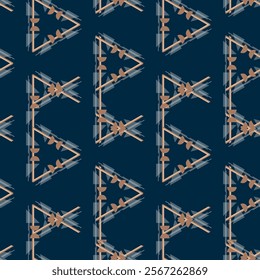 Textile motif seamless pattern. Abstract line shape geometric motif basic pattern continuous background. Man shirt all over print block. 