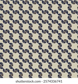 Textile motif seamless pattern. Abstract line shape geometric motif basic pattern continuous background. Man shirt all over print block. 