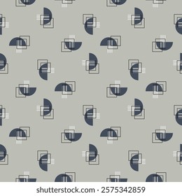 Textile motif seamless pattern. Abstract line shape geometric motif basic pattern continuous background. Man shirt all over print block. 