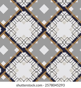 Textile motif seamless pattern. Abstract line shape geometric motif basic pattern continuous background. Man shirt all over print block. 