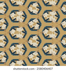 Textile motif seamless pattern. Abstract line shape geometric motif basic pattern continuous background. Man shirt all over print block. 