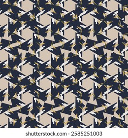 Textile motif seamless pattern. Abstract line shape geometric motif basic pattern continuous background. Man shirt all over print block. 