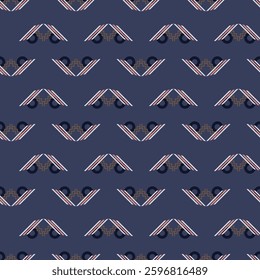 Textile motif seamless pattern. Abstract line shape geometric motif basic pattern continuous background. Man shirt all over print block. 