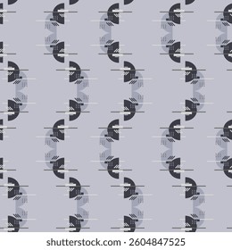 Textile motif seamless pattern. Abstract line shape geometric motif basic pattern continuous background. Man shirt all over print block. 