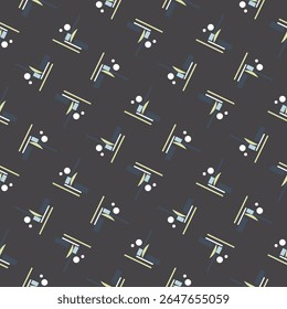 Motivo têxtil padrão sem emenda. Plano de fundo contínuo de padrão básico geométrico de forma de linha abstrata. Camisa masculina em todo o bloco de impressão. 