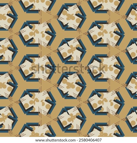 Textile motif seamless pattern. Abstract line shape geometric motif basic pattern continuous background. Man shirt all over print block. 