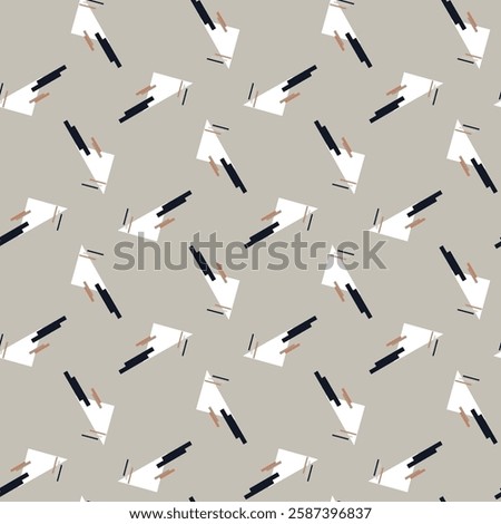 Textile motif seamless pattern. Abstract line shape geometric motif basic pattern continuous background. Man shirt all over print block. 